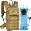 NOOLA Hydration Backpack with 3L TPU Water Bladder, Tactical Molle Water Backpack for Men Women, Hydration Pack for Hiking, Biking, Running and Climbing ,Tan view 1