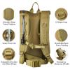 NOOLA Hydration Backpack with 3L TPU Water Bladder, Tactical Molle Water Backpack for Men Women, Hydration Pack for Hiking, Biking, Running and Climbing ,Tan view 4
