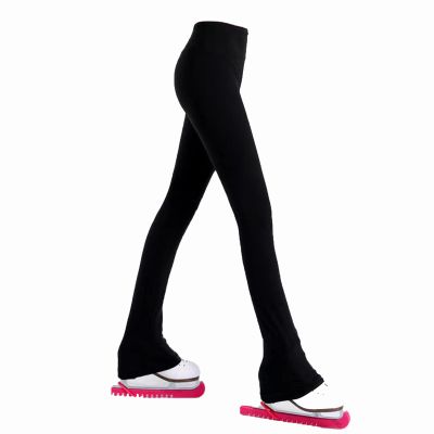 LIUHUO Figure Skating Pants Girls Fleece Practice Leggings Teens Skating Trousers Black