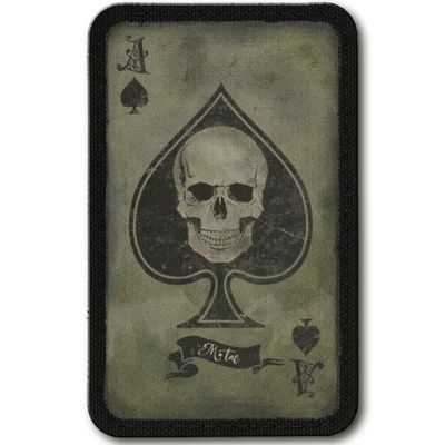 M-Tac Ace of Spades Death Card Tactical Morale Patch Army Combat Hook Fasteners (Olive/Black)