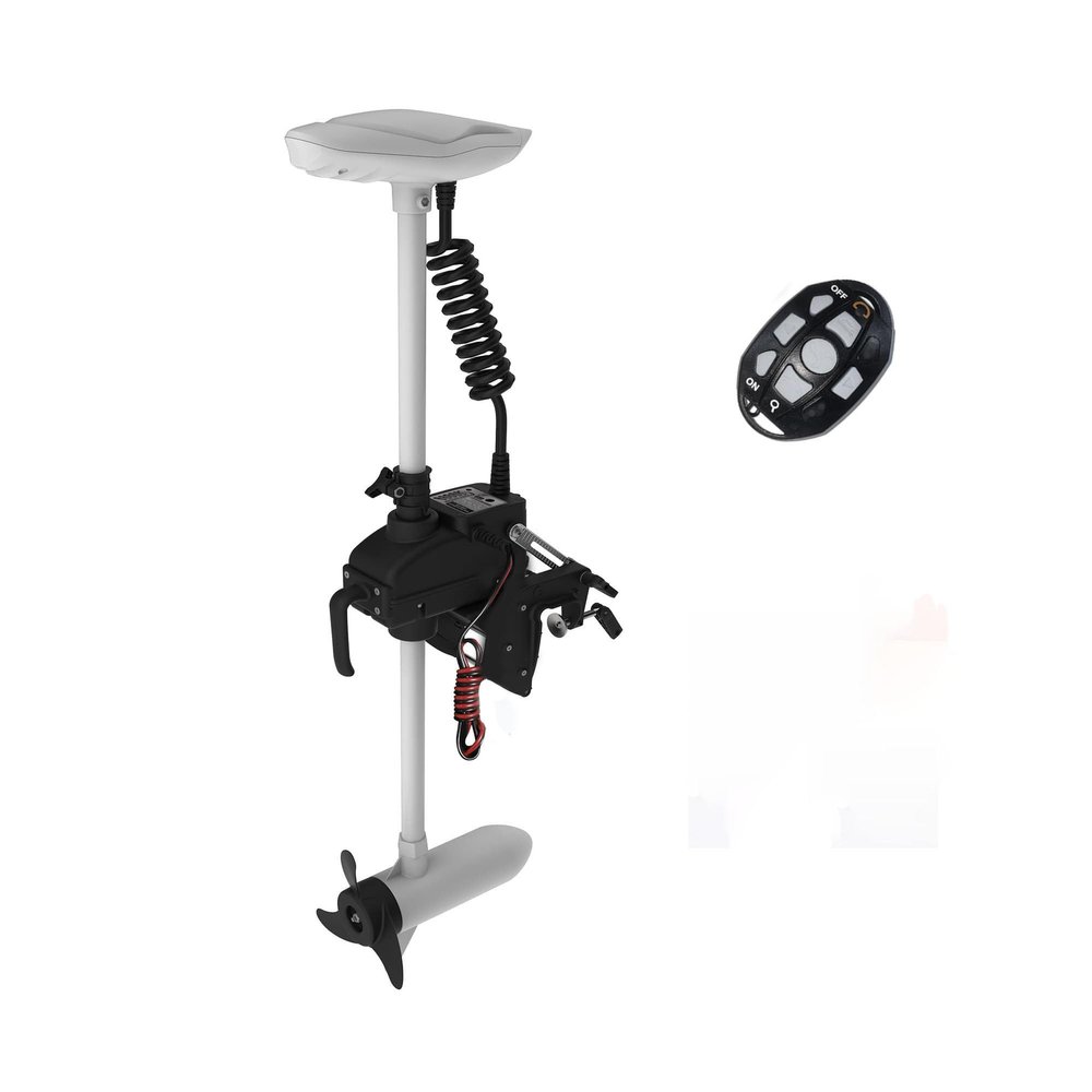 AQUOS Haswing CaymanT 12V 55LB 26in. Shaft Transom Electric Trolling Motor  Includes Wireless Remote for Fishing Boats in Saltwater & Freshwater