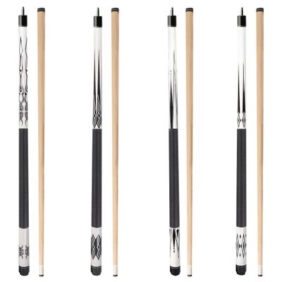 GSE Games & Sports Expert 58" 2-Piece Hardwood Billiard Pool Cue Sticks for Men/Women, Set of 4 Pool Cues Sticks for House or Commercial/Bar Use, 18/19/20/21 Oz Each (106set, White)