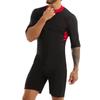 Kaerm Mens One Piece Surfing Snorkeling Swimwear Leotard Short Sleeve Boxer Shorts Unitard Bodysuit Red X-Large view 2