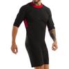 Kaerm Mens One Piece Surfing Snorkeling Swimwear Leotard Short Sleeve Boxer Shorts Unitard Bodysuit Red X-Large view 3