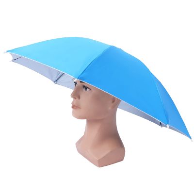 Zerodis Umbrella, Adult Umbrella Hat Water- Foldable Sun Hat Headwear Rainy Sunny Day Headband for Outdoor Fishing Hiking Beach (01)