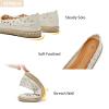 HEAWISH Womens Ballet Flat Daisy Round Toe Dress Shoes Casual Slip On Rope Loafer(White, US10) view 4