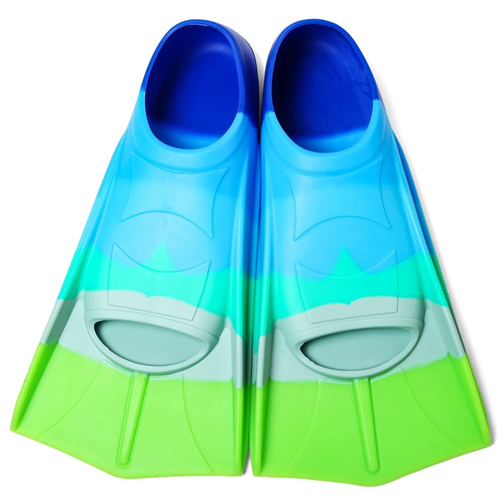 Azuunye Kids Swim Fins,Short Swimming Flippers,Swim Training Fins for Lap Swimming,for Children Girls Boys Beginners