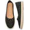HEAWISH Womens Ballet Flat Daisy Round Toe Dress Shoes Casual Slip On Rope Loafer(Black, US6) view 1