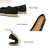 HEAWISH Womens Ballet Flat Daisy Round Toe Dress Shoes Casual Slip On Rope Loafer(Black, US6) view 4