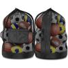 BROTOU Extra Large Sports Ball Bag, Upgrade Thicken Ball Bags for Coaches, Adjustable Shoulder Strap and Hanging Ears with Handle, Mesh Sports Bag for Holding Basketball, Volleyball, Swimming Gear view 1