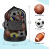 BROTOU Extra Large Sports Ball Bag, Upgrade Thicken Ball Bags for Coaches, Adjustable Shoulder Strap and Hanging Ears with Handle, Mesh Sports Bag for Holding Basketball, Volleyball, Swimming Gear view 3