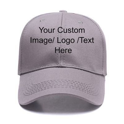 Custom Baseball Cap for Men Women - Personalized Hat Text/Logo/Image, Customized Adjustable Trucker Caps Casual Sun Peak Hat Travel & Gifts Gray
