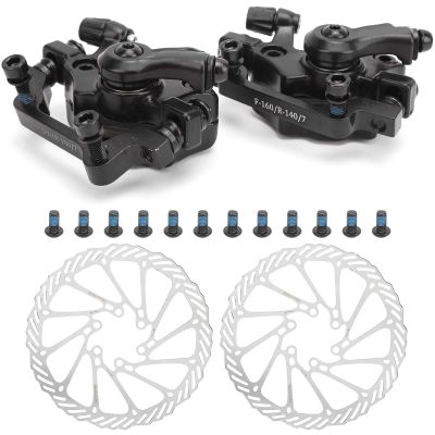 Alvinlite Bike Disc Brake Kits, Bike Brake Levers Conversion Kit Mechanical Front and Rear Brake Caliper Rotor Sets for Mountain Bicycle Folding Bike