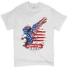 Diving Bald Eagle T-Shirt Born to Be Free American Flag 4th of July Men's Tee White Small view 1