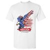 Diving Bald Eagle T-Shirt Born to Be Free American Flag 4th of July Men's Tee White Small view 2