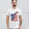 Diving Bald Eagle T-Shirt Born to Be Free American Flag 4th of July Men's Tee White Small view 4