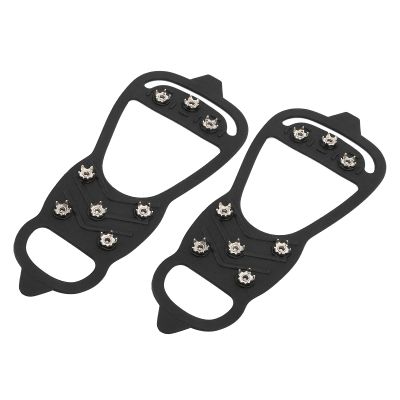 Shoe Spikes Cover 1 Pair 8?Tooth Non Slip Shoe Cover Silicone Climbing Ice Climbing Shoe Spikes Grips(L)