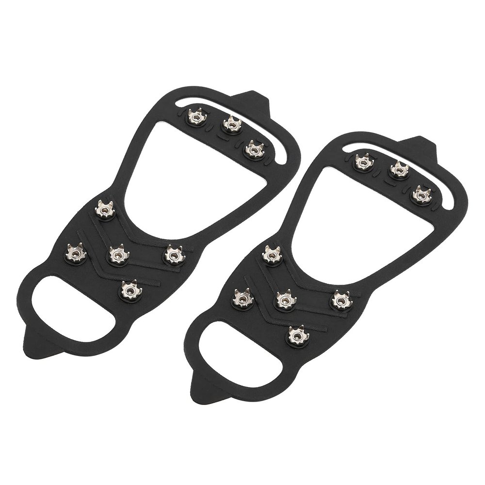 Shoe Spikes Cover 1 Pair 8?Tooth Non Slip Shoe Cover Silicone Climbing Ice Climbing Shoe Spikes Grips(L)