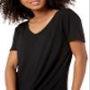 Amazon Essentials Women's Regular Short-Sleeve V-Neck Swing Dress, Black, X-Large view 3