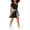 Amazon Essentials Women's Regular Short-Sleeve V-Neck Swing Dress, Black, X-Large view 4
