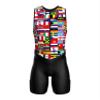 Sparx Men's Premium Triathlon Suit  Padded, Quick-Dry, Compression Fit, Lightweight Tri Suit for Swim, Bike, Run Race & Training (3XL, WorldFlags) view 2