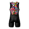 Sparx Men's Premium Triathlon Suit  Padded, Quick-Dry, Compression Fit, Lightweight Tri Suit for Swim, Bike, Run Race & Training (3XL, WorldFlags) view 4