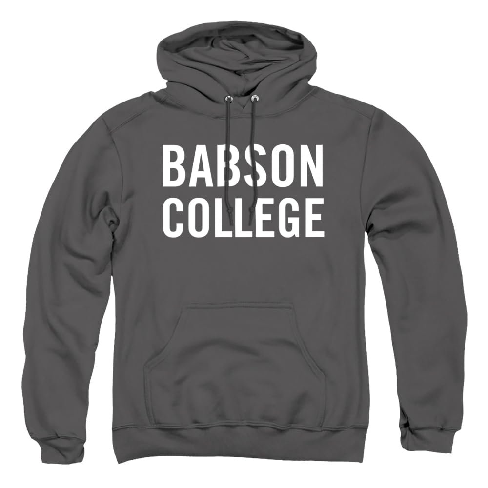 Babson College Official Stacked Unisex Adult Pull-Over Hoodie,Charcoal, 3X-Large