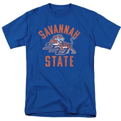 Savannah State University Official Tigers Logo Unisex Adult T-Shirt, Royal Blue, 4X-Large