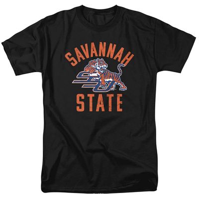 Savannah State University Official Tigers Logo Unisex Adult T-Shirt, Black, 5X-Large