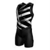 Sparx Men's Premium Triathlon Suit Padded, Quick-Dry, Compression Fit, Lightweight Tri Suit for Swim, Bike, Run Race & Training (XL, B&W_Brushes) view 1
