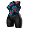 Sparx Women Triathlon Suit Tri Short Racing Cycling Swim Run (2XL, Blue Hisbiscus) view 1