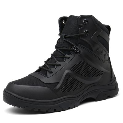 hongrenamz Men's Walking Trainers Hiking Trekking Shoes Lightweight Breathable High Rise Outdoor Boots Black-EU45