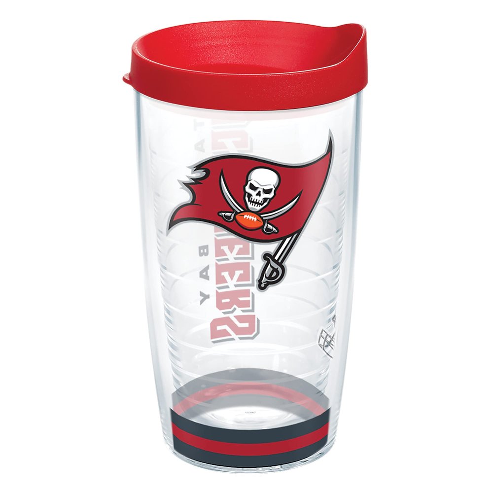 Tervis Made in USA Double Walled NFL Tampa Bay Buccaneers Arctic Insulated Tumbler Cup Keeps Drinks Cold & Hot, 16oz, Clear