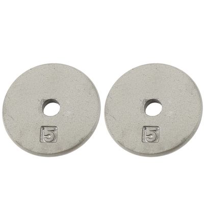 Ader Standard 1" Hole Cast Iron Weight Plate Pair- 5LB, Gray