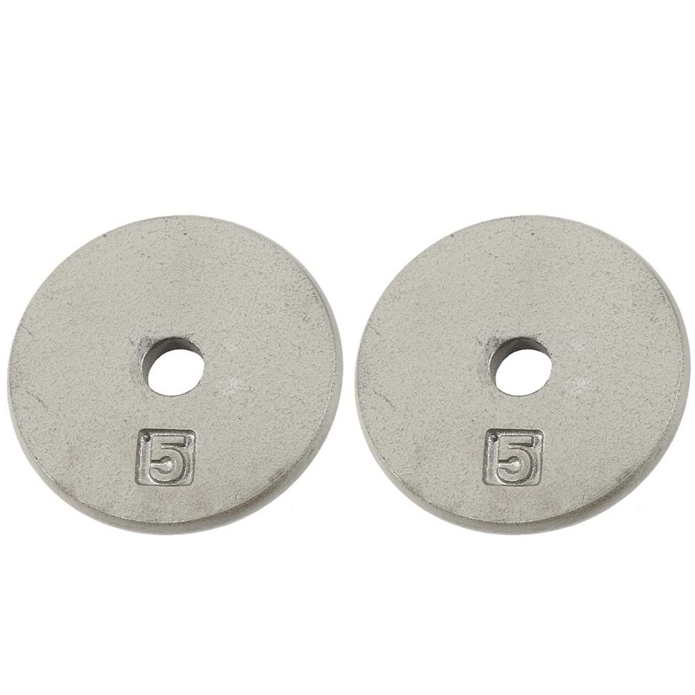 Ader Standard 1" Hole Cast Iron Weight Plate Pair- 5LB, Gray