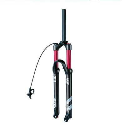 Straight Tube 1-1/8" XC Mountain Bike Air Suspension Fork 26/27.5/29 InchUltralight Front Forks Magnesium Alloy MTB Bicycle Accessories Manual Lockout ( Color : Straight Remote Lockout , Size : 29 )
