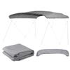 LIKE RAIN Bimini Top Fabric Replacement Canvas Canopy Cover for Boat, 600D AntiUV Waterproof, Light Grey, 54"H x 73"L Width view 3