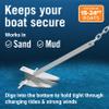 8.5lb Heavy Boat Anchor Kit, Fluke Design with Chain and 75FT Rope, for 15'-25' Boats, Including Pontoon, Deck, Fishing, and Sailboats view 4