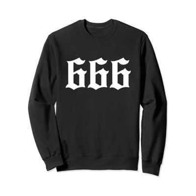 666 (Old English), Number of the Beast Satanic Symbol Sweatshirt
