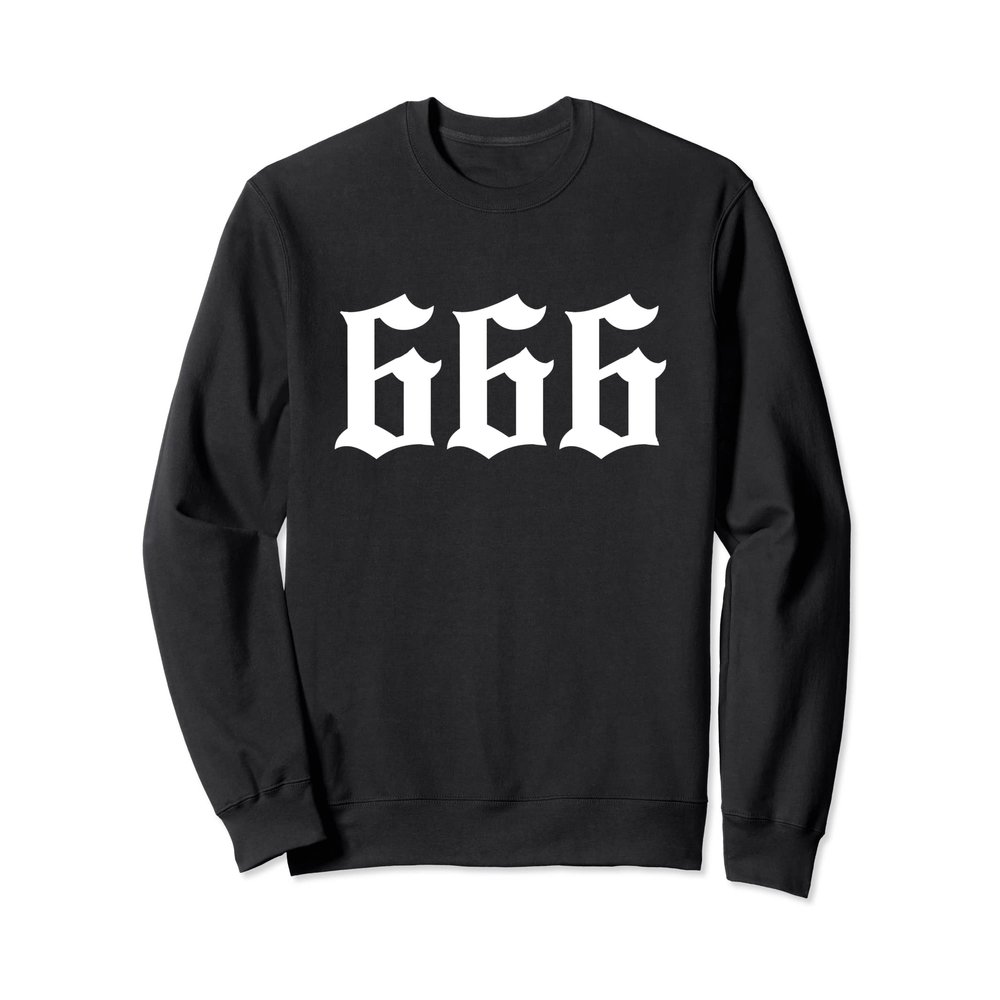 666 (Old English), Number of the Beast Satanic Symbol Sweatshirt