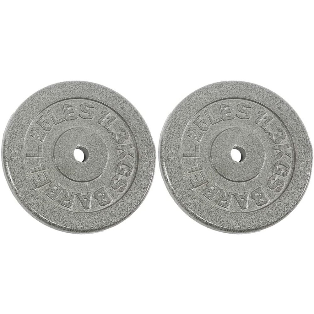 Ader Standard 1" Hole Cast Iron Weight Plate Pair- 25LB, Gray