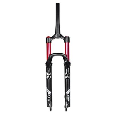 Jejy Front Fork 9mm Quick Release Mountain Bicycle 26/27.5/29 Inch, Shock Absorber Straight Tube 1-1/8" Air Suspension Forks MTB Bike Outdoor Travel 120MM (Color : Tapered Manual Lockout, Size : 29)