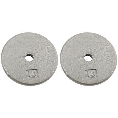 Ader Standard 1" Hole Cast Iron Weight Plate Pair- 10LB, Gray