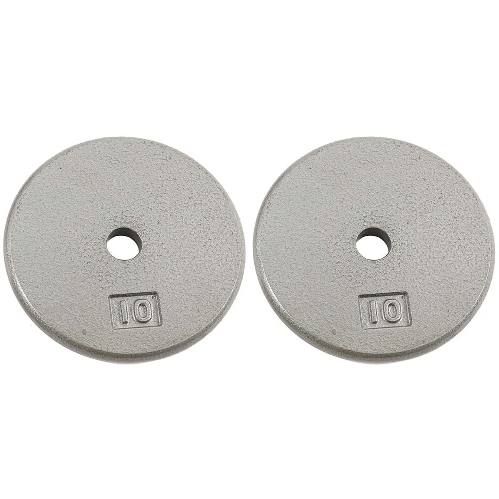 Ader Standard 1" Hole Cast Iron Weight Plate Pair- 10LB, Gray