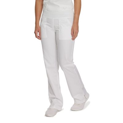 Landau Proflex Tailored Fit Comfort Stretch 4-Pocket Scrub Pants for Women 2043 White LGE