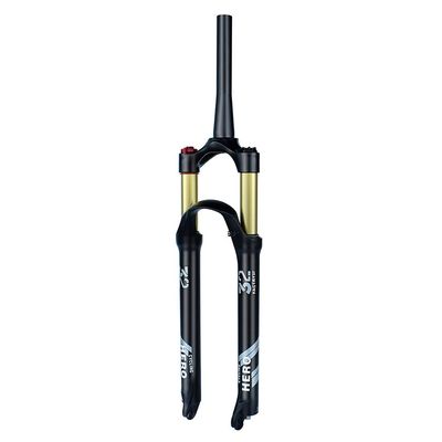 Jejy Disc Brake Straight Tube 1-1/8" Mountain Bike Air Front Fork 27.5 Inch, Ultralight Suspension Forks MTB 26/27.5/29 Bicycle Damping Adjustment (Color : Tapered Manual Lockout, Size : 27.5)