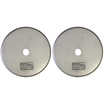 Ader Standard 1" Hole Cast Iron Weight Plate Pair- 12.5LB, Gray