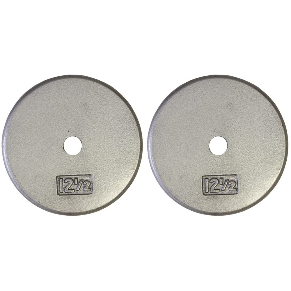 Ader Standard 1" Hole Cast Iron Weight Plate Pair- 12.5LB, Gray