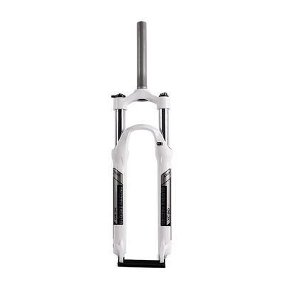 Jejy Mechanical Front Forks 26inch 27.5inch Aluminum Alloy, Mountain Bicycle Bike Straight Tube 1-1/8" Black Travel :100mm Disc Brake (Color : White, Size : 27.5)