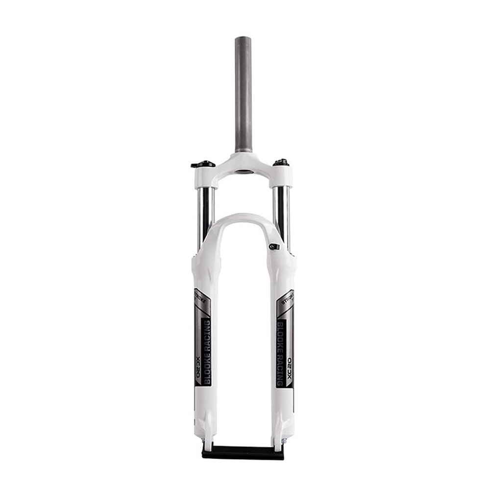 Jejy Mechanical Front Forks 26inch 27.5inch Aluminum Alloy, Mountain Bicycle Bike Straight Tube 1-1/8" Black Travel :100mm Disc Brake (Color : White, Size : 27.5)